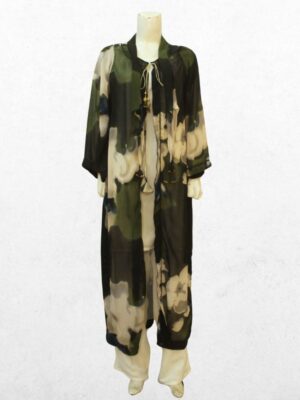 Chiffon Stitched Women Suit – Green Long Gaon/2025