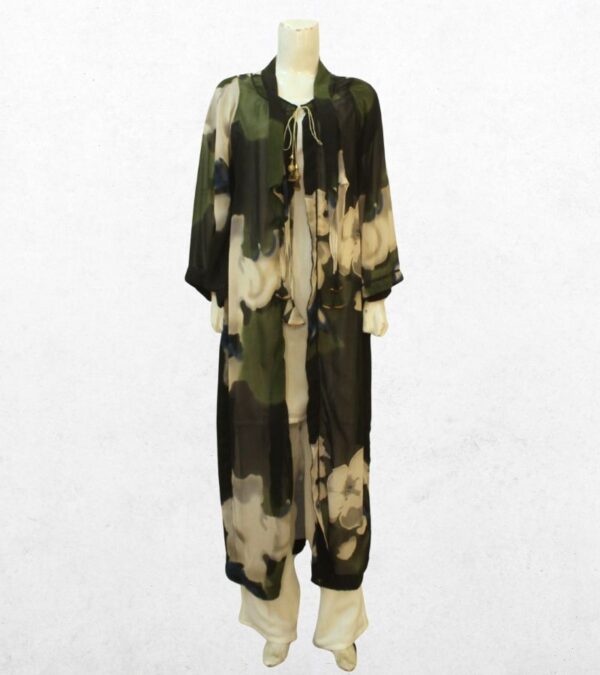 Chiffon Stitched Women Suit – Green Long Gaon/2025